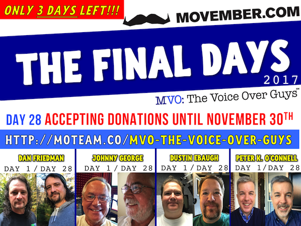 Movember Poster FINAL COUNTDOWN 600 Friedman, George, Ebaugh, O'Connell