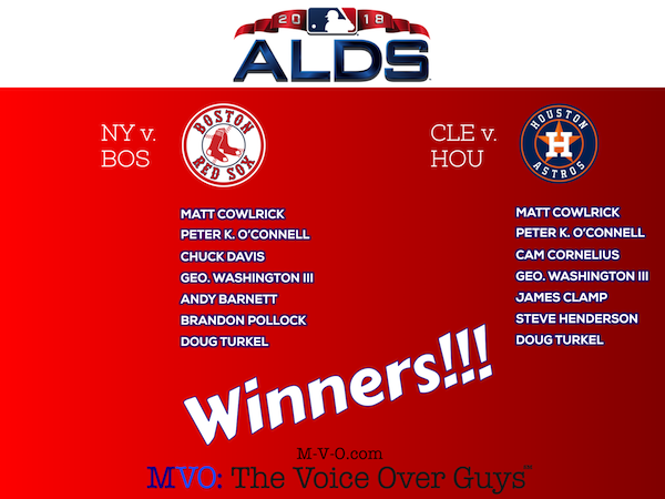 ALDS 2018 Winners MVO: The Voice-Over Guys