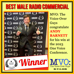 MVO: The Voiceover Guys Andy Barnett One Voice Award 2023
